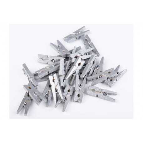 Mollettina in legno cm 3 colore argento pz 24 Mollettina in legno cm 3 colore argento pz 24
