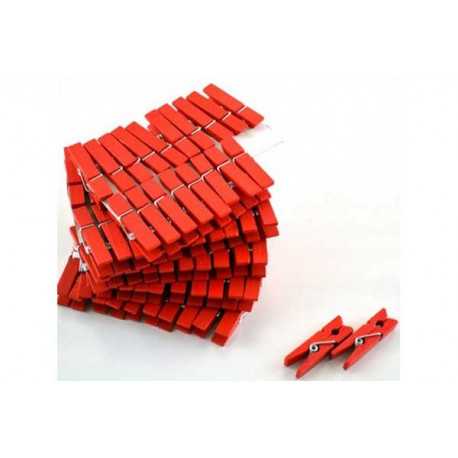 Mollettina in legno cm 3 colore rosso pz 24 Mollettina in legno cm 3 colore rosso pz 24