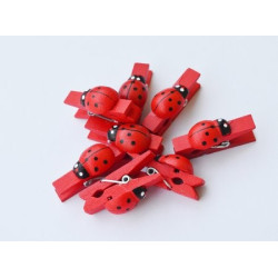 Mollettine Decorative con Coccinelle Rosse 3,5 cm– Per Addobbi e Confezioni Natalizie (Pz 8)