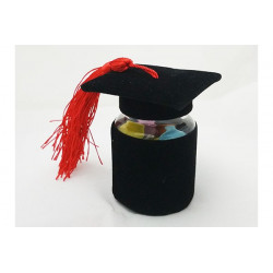 Barattolino portaconfetti Tomo Cappello Laurea Nero cm 4x6.5