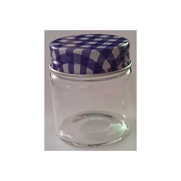 Barattolino portaconfetti segnaposto in vetro cm 5x4 viola