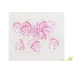 Ciondolo Ciuccio Colore Rosa Brillante 3 pz da 4 cm