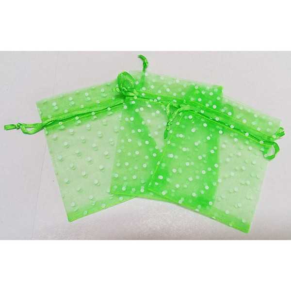 Vendita 10 Sacchetti Verde Mela in organza per confetti