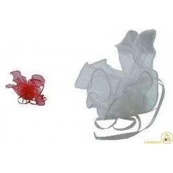 10 Fazzoletti in organza quadrati per confetti Rosso