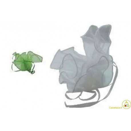 10 Fazzoletti in organza quadrati per confetti Verde 10 Fazzoletti in organza quadrati per confetti Verde