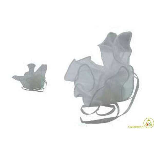 10 Fazzoletti in organza per confetti Bianco