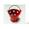 Secchiello portaconfetti bomboniera Rosso con decoro cuore Secchiello portaconfetti bomboniera Rosso con decoro cuore