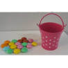 Secchiello portaconfetti bomboniera Fucsia con pois Secchiello portaconfetti bomboniera Fucsia con pois