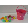 Secchiello portaconfetti bomboniera Rosa con pois Secchiello portaconfetti bomboniera Rosa con pois