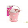 Secchiello portaconfetti bomboniera Rosa con decoro cuore Secchiello portaconfetti bomboniera Rosa con decoro cuore