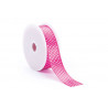 Nastro Doppio Raso Pois Fucsia 10mmx50mt