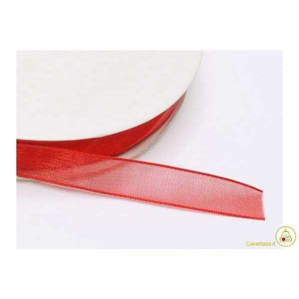 Nastro in Organza Rosso 10mmx50mt