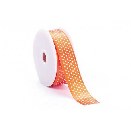 Nastro Doppio Raso Pois Arancione 20mmx23mt Nastro Doppio Raso Pois Arancione 20mmx23mt