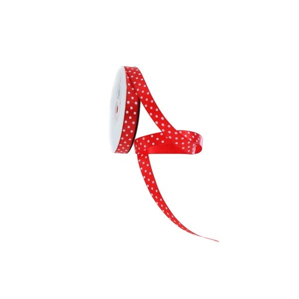 Nastro Doppio Raso Rosso con Pois 20 mm x 23 m – Per Confezioni e Decorazioni