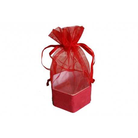 Sacchetto portaconfetti laurea in organza con base rigida esagonale Sacchetto portaconfetti laurea in organza con base rigida esagonale