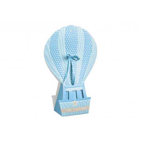 Mongolfiera decorativa Celeste 40x13x10cm