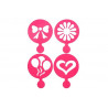 Set 4 mascherine stencil per cappuccino e cupcake cm 8