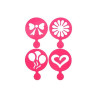 Set 4 mascherine stencil per cappuccino e cupcake cm 8