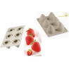 Fragole e Panna Silikomart: stampo in silicone per 6 fragole 3D di diametro 59 ed altezza 61 mm