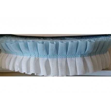 Nastro girotorta in tessuto bianco celeste cm 100