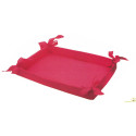 Cesto per confezioni regalo o come porta bomboniere in tessuto fucsia di dimensioni 36x27xh6 cm