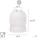 Adattatore per cornetti 3D con cappuccio salva freschezza, in plastica bianca per alimenti da Decora