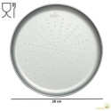 Teglia forata per pizza e focaccia di ø28 xh1,8 cm in acciaio antiaderente da Decora