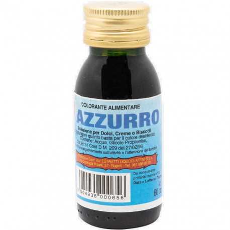 Colorante alimentare liquido Azzurro in bottiglia da 60 cc Colorante alimentare liquido Azzurro in bottiglia da 60 cc