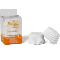 75 Pirottini Muffin in carta bianca diametro 5 cm altezza 3,2 cm da Decora