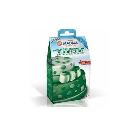 Panetto di pasta di zucchero verde scuro da 250 g di Madma Panetto di pasta di zucchero verde scuro da 250 g di Madma