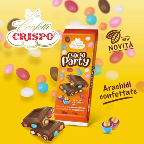 Crispo Tavoletta di cioccolato con Arachidi Ciocco Party Arachidi gr 300 Crispo Tavoletta di cioccolato con Arachidi Ciocco Party Arachidi gr 300