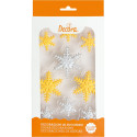 Set 9 Decorazioni in Zucchero Fiocchi di neve color oro e argento da Decora