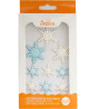 Set 9 Decorazioni in Zucchero Cristalli di neve color bianchi e azzurri da Decora