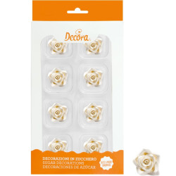Decorazioni in Zucchero Rose Bianche Varie Misure da Decora
