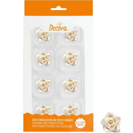 Decorazioni in Zucchero Rose Bianche Varie Misure da Decora Decorazioni in Zucchero Rose Bianche Varie Misure da Decora