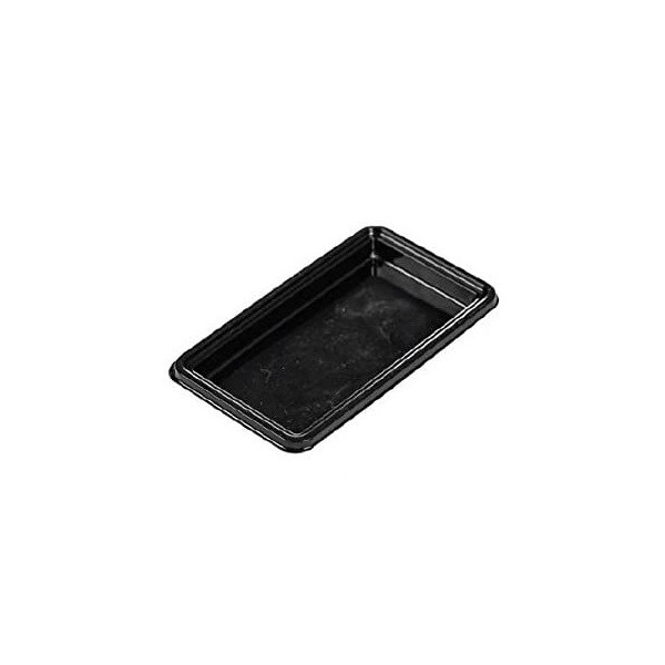 100 Vassoi monoporzioni rettangolari in plastica nera larghi 49 mm lunghi 95 mm, riutilizzabili da Silikomart