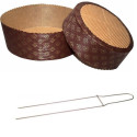 Kit spillone 2 punte da 42 cm con 2 stampi panettone basso in carta 3 Kg