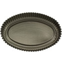 Teglia antiaderente per Forma Crostata Ovale con fondo rialzato o stampo furbo da 33 cm x 22 cm x h 3,5 cm
