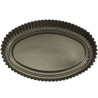 Teglia antiaderente per Forma Crostata Ovale con fondo rialzato o stampo furbo da 33 cm x 22 cm x h 3,5 cm