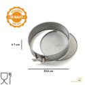 Tortiera acciaio antiaderente a cerniera apribile con fondo mobile diametro 23,5 cm ed altezza 7 cm