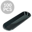 100 Vassoi monoporzioni Fascion Eclair di Silikomart, in plastica nera, riutilizzabili