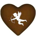 Stampo policarbonato 10 cioccolatini cuori con cupido 4x4xh1,4 cm da 11 g