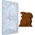 Stampo Coniglio da 250 g: stampo in policarbonato pe cioccolato a forma di coniglio