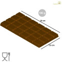 Stampo tavoletta rettangolare di cioccolato da 100 g in policarbonato di 150x75xh8,4 mm