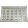 Barretta snack 20 g: stampo in policarbonato per 6 barrette di cioccolato rettangolari 128,5x31xh8,2 mm