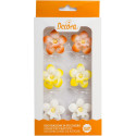 Set 6 decorazioni in zucchero a forma di mini orchidee assortite da Decora