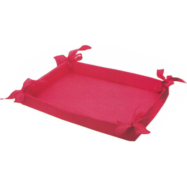 Cesto per confezioni regalo o come porta bomboniere in tessuto fucsia di dimensioni 36x27xh6 cm