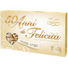 Confetti alla Mandorla Naturale Color Oro 50 Anni di Felicità Crispo in confezione da 500 g Confetti alla Mandorla Naturale Color Oro 50 Anni di Felicità Crispo in confezione da 500 g