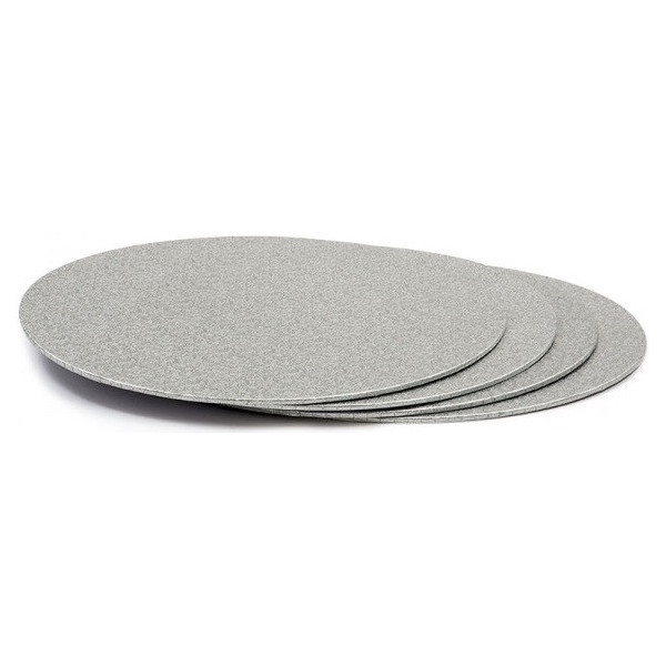 Disco Sottotorta Sottile Argento Decora – Spessore 0,3 cm, Doppia Faccia, Formati Ø16–36 cm