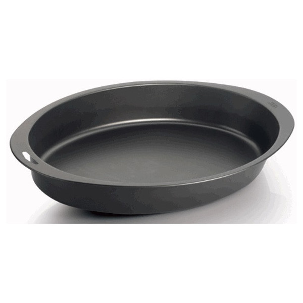Teglia Ovale lunga 40,5 cm, larga 25 cm, alta 6 cm in alluminio antiaderente, da Vespa dolci forme